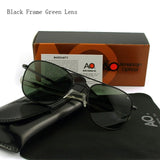 Pilot Sunglasses Men Tempered Glass Lens