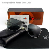 Pilot Sunglasses Men Tempered Glass Lens
