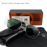 Pilot Sunglasses Men Tempered Glass Lens