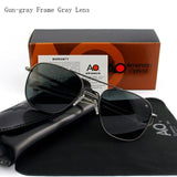 Pilot Sunglasses Men Tempered Glass Lens