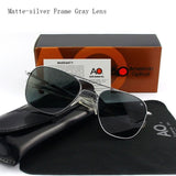 Pilot Sunglasses Men Tempered Glass Lens