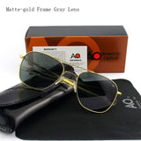 Pilot Sunglasses Men Tempered Glass Lens