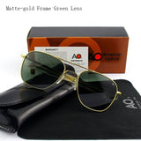 Pilot Sunglasses Men Tempered Glass Lens