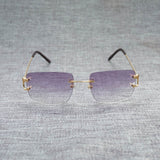 Vintage Rimless Square C Wire Sunglasses Men