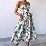 Short dress Women Beach dress printed backless