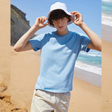 Short sleeve T shirt men  simple round neck