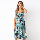 Short dress Women Beach dress printed backless