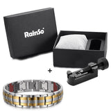 RainSo Male Bracelet 2019 Popular Fashion Dropshipping Bracelets & Bangles Charm Germanium Magnetic H Power Titanium Bracelet