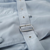 Women Casual Solid Color Double Breasted Outwear
