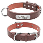 Large Durable Personalized Dog Collar Leather